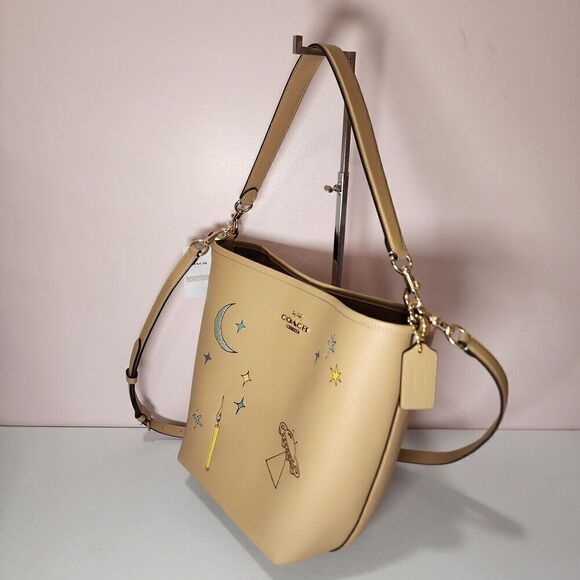 NWT Coach CU390 X Observed By Us City Large Bucket Bag Tan Multi Leather - Picture 2 of 6